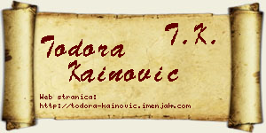 Todora Kainović vizit kartica